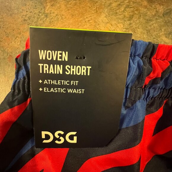 DSG Youth Athletic Fit Train Shorts, Small, Red &‎ Blue Zigzag Pattern - Picture 7 of 9